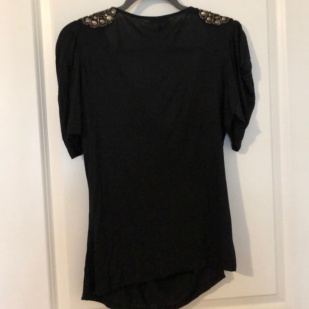 Express Embellished shoulder Draped neck top - Picture 2 of 2